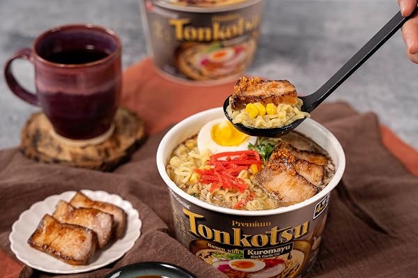 NONGSHIM TONKOTSU RAMEN WITH KUROMAYU NOODLE BIG BOWL, 3.56 OUNCE (PACK OF 6)