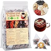 Kidney Tea 60 Bags Ginseng Six Treasure Tea Formula Traditional Chinese Herbal Kidney Cleanse Detox Repair for Women & Men