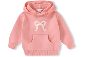 YOUNGER STAR Toddler Baby Girl Boy Knit Sweater Hooded Long Sleeve Sweatshirt Tops Fall Winter Clothes with Pocket