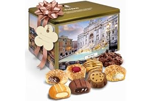 Matilde Vicenzi Roma Cookie Tin - Italian Pastries & Cookies in Individually Wrapped Trays - Bakery Dessert Gifts For Mother'