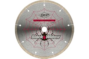 QEP 6-7008BW 7-Inch Black Widow Micro-Segmented Rim Diamond Blade, 5/8-Inch Arbor, Wet Cutting, 8730 Maximum RPM