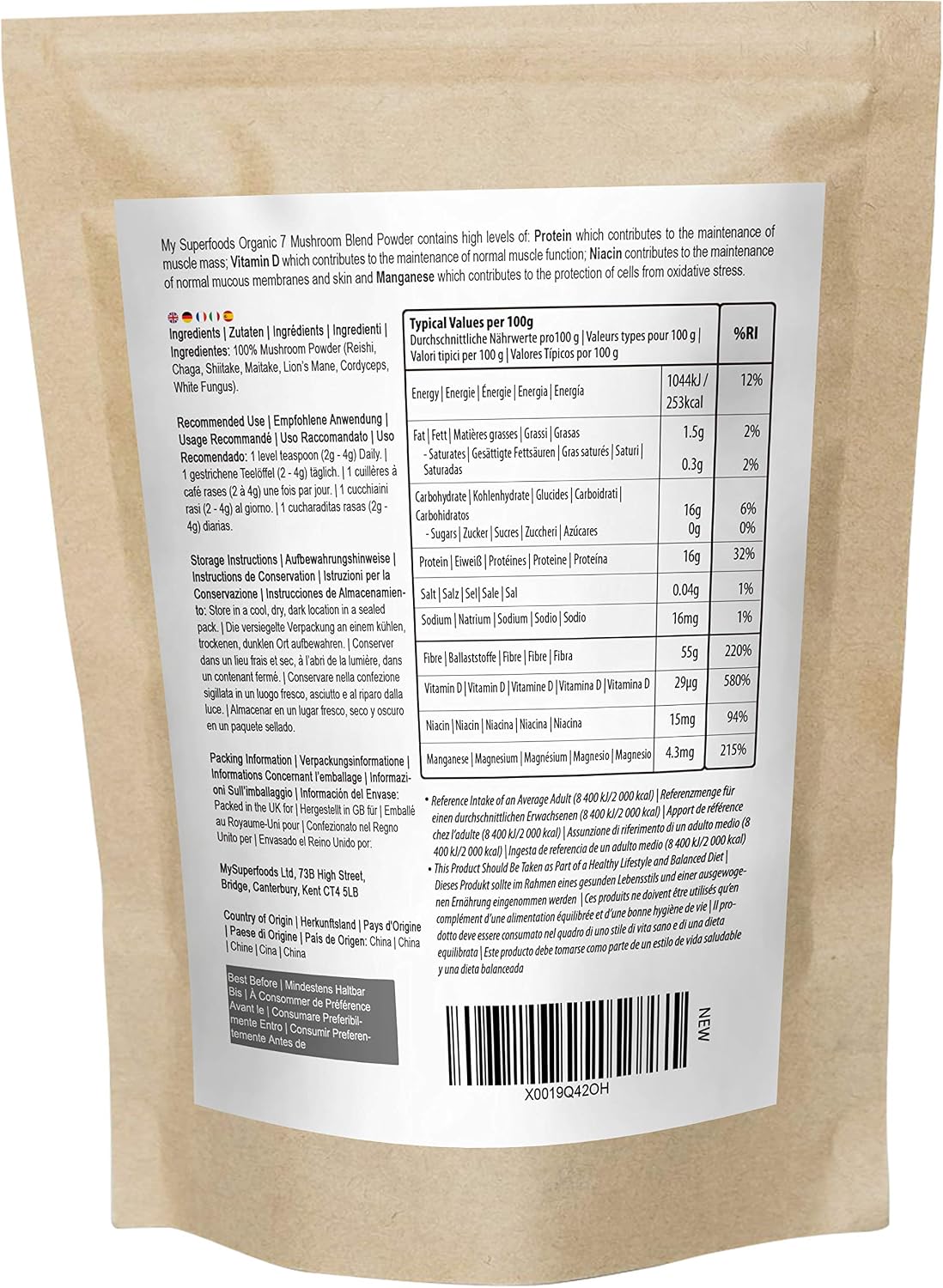 MySuperfoods Organic Mushroom Blend Powder 200g, 200 g (Pack of 1) - Image 3
