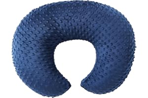 QUENESS Nursing Pillow Cover Breastfeeding Pillow Cases Minky Dot Slipcover (Estate Blue)