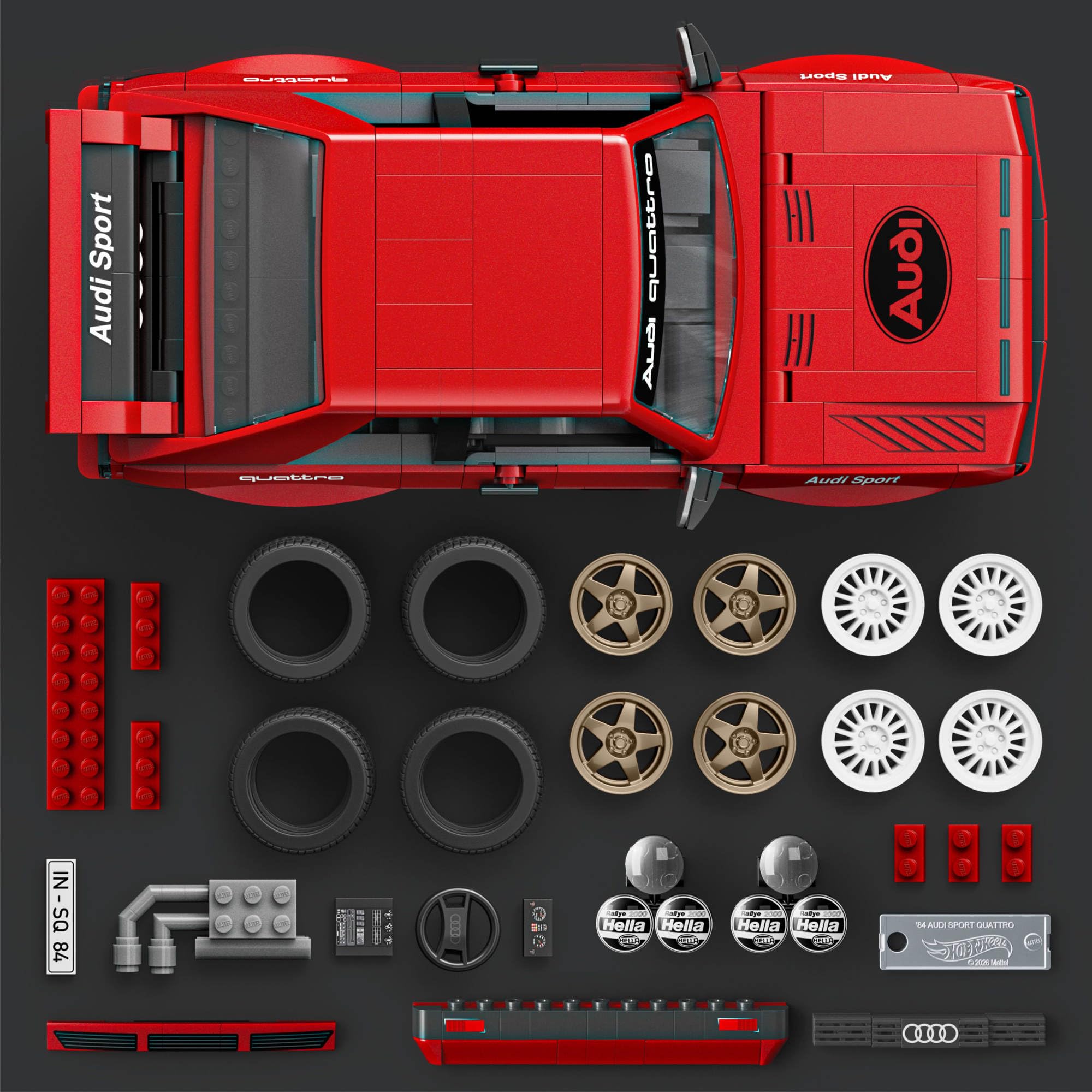 Mattel Brick Shop Hot Wheels '84 Audi Sport Quattro Bausatz 4