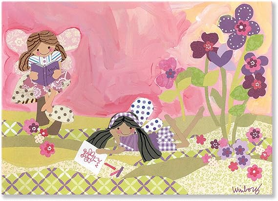 Amazon Com Oopsy Daisy Fine Art For Kids Fairy Story Time Canvas Wall Art Pink Childrens Wall Decor Posters Prints