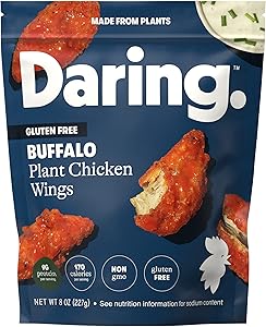 Daring Foods, Frozen, Chicken Wings Plant Based Buffalo, 8 Ounce