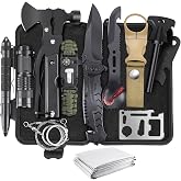 Gifts for Men Fathers Day 14-in-1 Survival Kit - Premium Outdoor Survival Gear Set with Tactical Tools/Fishing Essentials, Pe