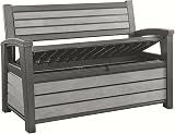 Keter Hudson Bench 2-in-1 Garden Storage Box Seat 227L Anthracite Weatherproof view 4