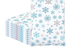 MIMIND 150 Pieces 12x15 Inch Snowflakes Winter Plastic Merchandise Bags Boutique Gift Bags with Handles Reusable Retail Shopping Goodie Bags Bulk for Christmas Holiday Family and Business, White