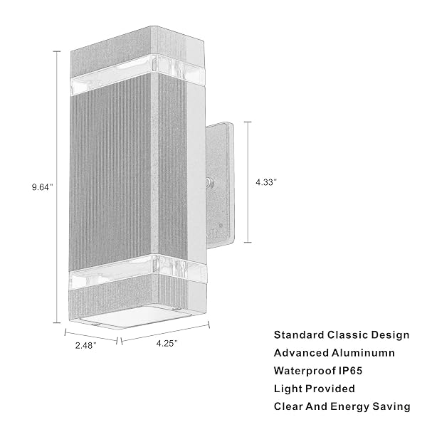 LMP 4 PACK LED SQUARE UP AND DOWN LIGHTS OUTDOOR WALL LIGHT，BODY IN ALUMINUM WATERPROOF OUTDOOR WALL LAMPS，3000K 5W WITH CERTIFICATE ETL