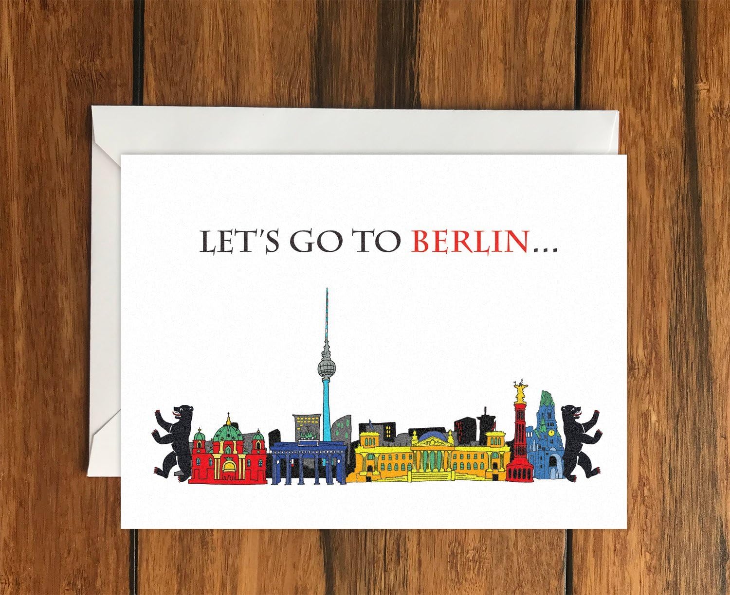Let's go to BERLIN Blank greeting card, perfect surprise holiday gift card A6