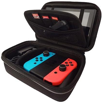 Subsonic - AntiShock Tragetasche für Nintendo Switch - Hartschalen Case für dNintendo Switch Konsole und Zubehör - SCHWARZE -