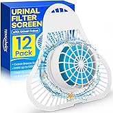 12 Pack Urinal Deodorizer Screen, Urinal Cakes with Anti-Splash Filter Odor Protection, Urinal Deodorizer for Men Bathroom Airport Office Mall Hotel(Ocean Breeze Scent)
