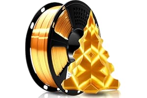Geeetech Silk PLA Filament 1.75mm for 3D Printer, Metal-Like Shiny Consumables 1kg (2.2lbs) 1 Spool, Dimensional Accuracy +/- 0.02 mm, Metallic Gold Silk Filament