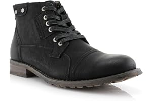 Polar Fox Men's Casual Cap-Toe Ankle Boot Collection | Lace-Up Work, Combat, and Chukka Styles
