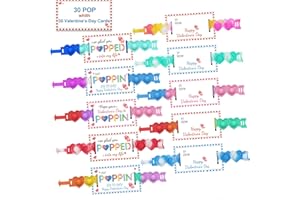 AYGXU 30pcs Valentines Day Gifts for Kids .Valentines Day Cards for Kids classroom School .Heart POP Bracelets.Valentine's Classroom Exchange Cards and Kids Party Favors.Valentines goody bag filler.