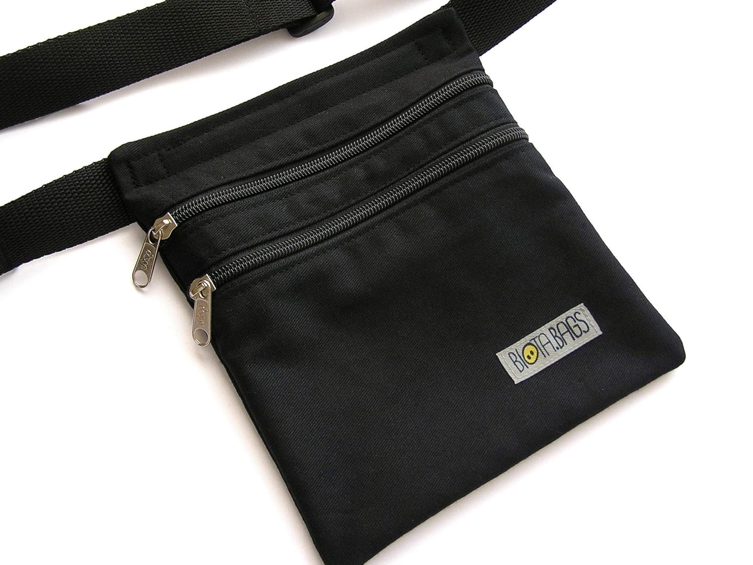 Riñonera negra de tela, bolso de cadera, bolso bandolera lateral: Amazon.es: Handmade