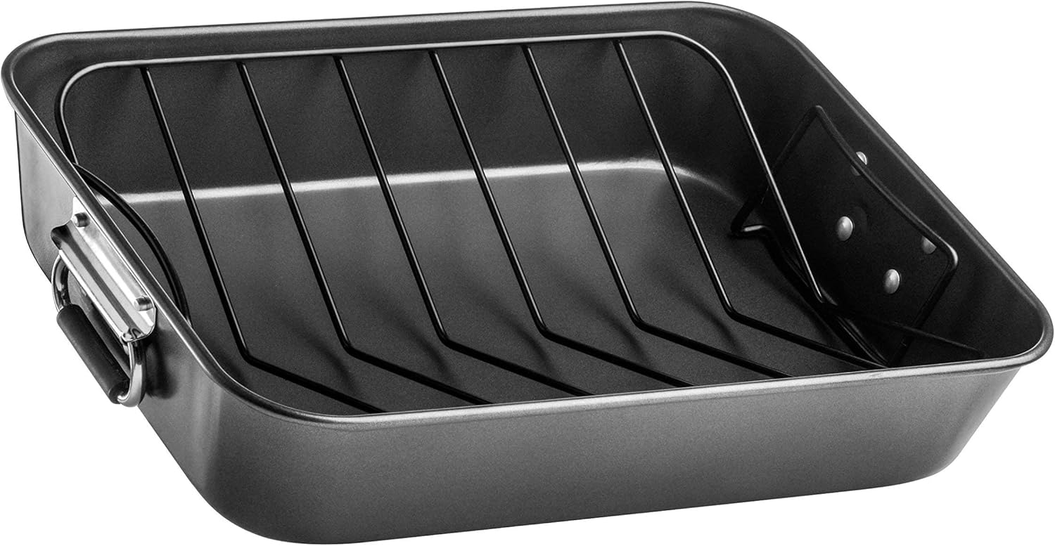 Premier Housewares Non Stick Roasting Pan with V Shaped Rack Amazon.co