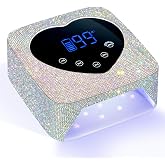 CHRISTINE SHELLY UV LED Nail Lamp 72W Rechargeable Sparkly Wireless Nail Dryer Gel Polish Light with 5 Timer Setting Professional Quick Dry Curing Lamp with Display Auto Sensor for Salon &amp; Home