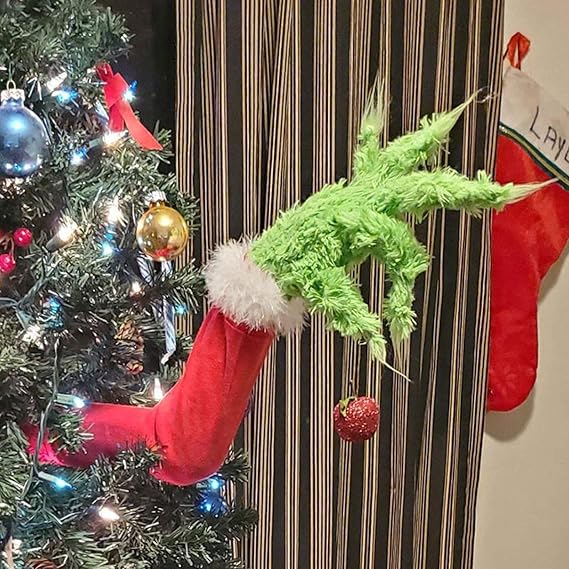 Pin on christmas Thethan Grinch Christmas Decorations Furry Green Grinch Arm Ornament