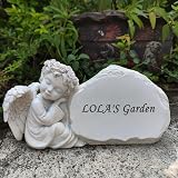 Personalized Memorial Garden Stones with Angel Statue - Custom Engraved view 2