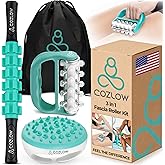 COZLOW 3-in-1 Fascia Roller Kit, Helps Reduce The Appearance of Cellulite, Helps Increase Circulation & Firms Skin, Fascia Massagers for Thighs, HIPS, Arms & Body