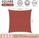 RICHIE Sun Shade Sail 3.6m x 3.6m Square Waterproof UV Block Awning view 2