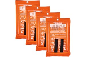 TONYKO Emergency Fire Blanket for Home and Kitchen - Orange - Fire Suppression Blanket, Fiberglass Fireproof Blanket