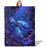 Plistiz Ocean Turtle Throw Blanket 50"x60", Underwater Wildlife Blankets for Living Room Couch, Home, Sofa Decor, Soft Flannel Sea Turtle Gifts for Women