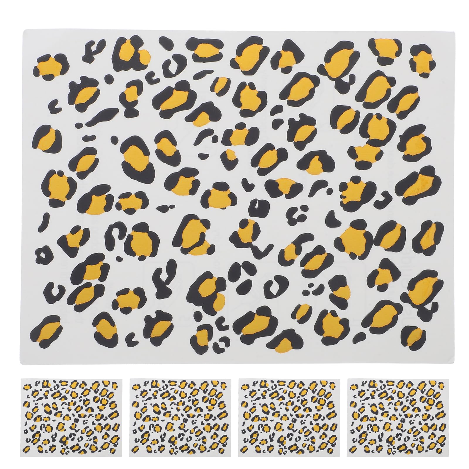 Healeved Gold Foil Leopard Print Temporary Stickers Waterproof Body Decorations for Festivals Parties Cosplay Easy Apply Remove 6 Sheets 6.30X5.12 Inch