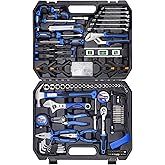 URASISTO 168-Piece Socket Wrench Auto Repair Tool Combination Package Mixed Tool Set Hand Tool Kit with Plastic Toolbox Storage Case