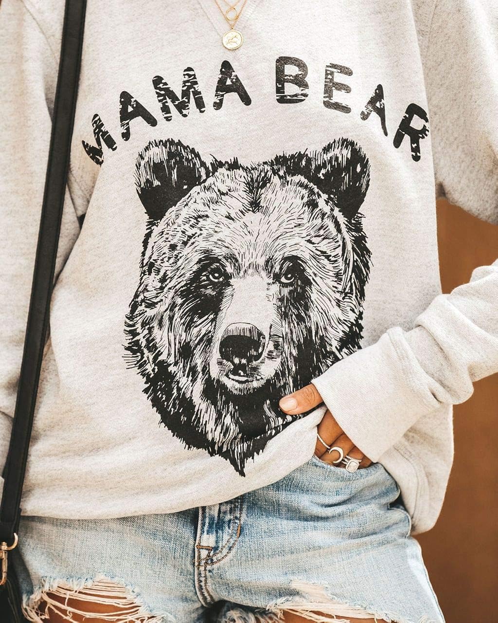 Blooming Jelly Women's Cute Long Sleeve Top Loose Mama Bear Crewneck Pullover Sweatshirt at  Women’s Clothing store