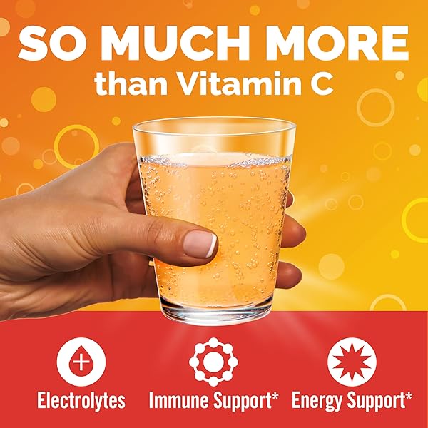 EMERGEN-C CITRUS-GINGER FIZZY DRINK MIX, TURMERIC AND GINGER, IMMUNE SUPPORT, NATURAL FLAVORS WITH HIGH POTENCY VITAMIN C, 18 COUNT