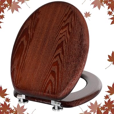 Angel Shield Dark Walnut Wooden Toilet Seat with Zinc Hinges