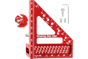 Aiwons 3D Multi-Angle Measuring Ruler -Precision Woodworking 3D Square Protractor 22.5-90 Degree and Miter Triangle Ruler - A