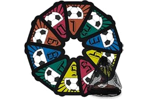 mayoken® Basketball & Football Training Spot Markers, 10 PCS 9 & 8 in Colorful Anti-Slip Agility Cones, Round Flat Number Floor Dots with Carrying Bag, Activity Mats Accessories for Marker Field