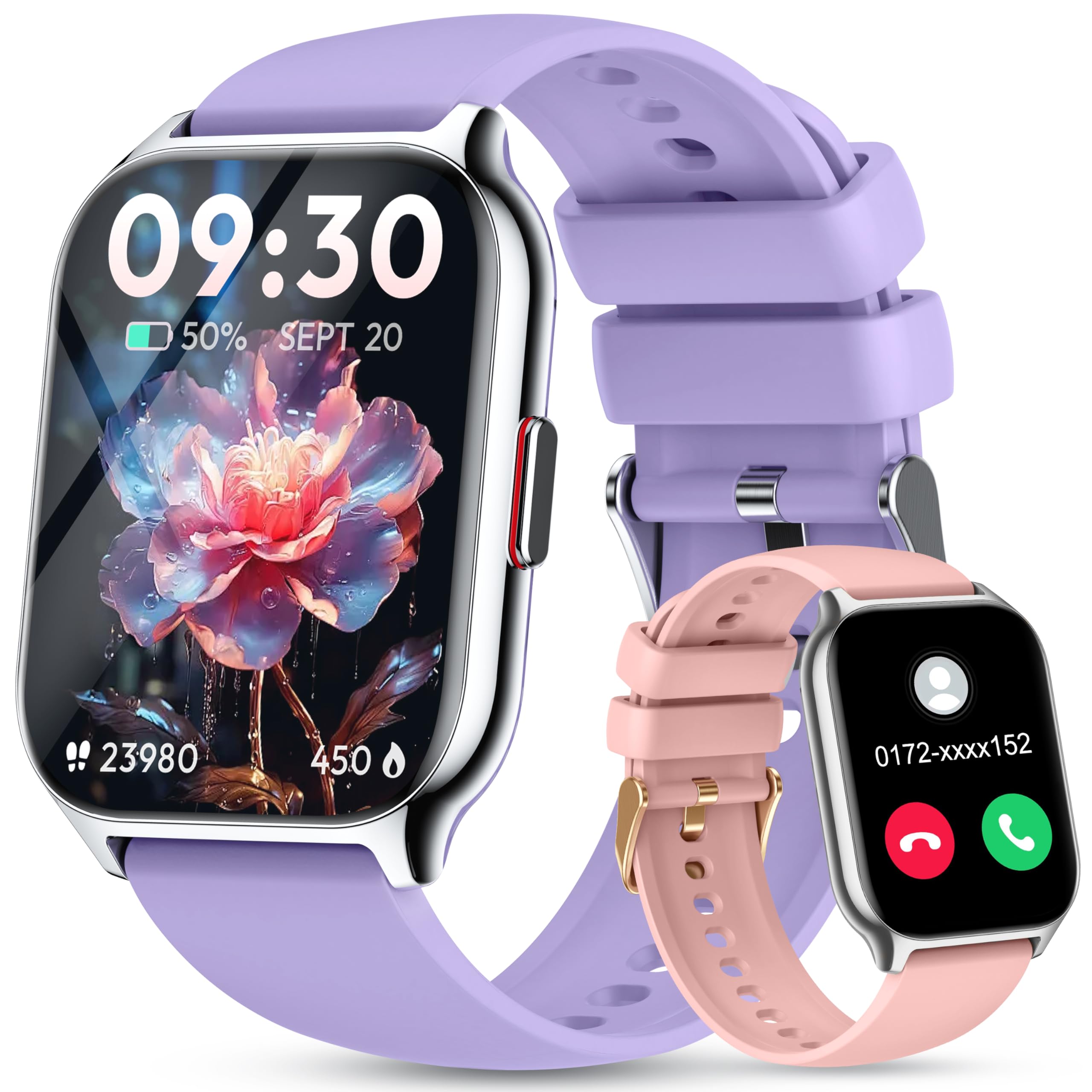 ZOSKVEE Smart Watch for Men Women Answer/Make Calls, 2.01" Fitness Watch with Blood Pressure Monitor Fitness Tracker 110+Sports Modes Step Counter IP68 Waterproof Smartwatch for Android iOS