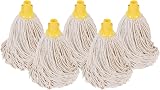 Abbey No.16 Socket Cotton Mop Heads Replacement Pack of 5 Yellow