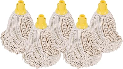 Abbey No.16 Socket Cotton Mop Heads Replacement Pack of 5 Yellow