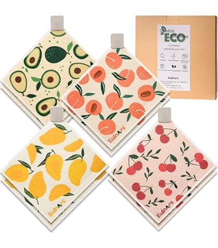 Lot De 4 Torchons De Cuisine Motif Tournesol Rouge, 40,6 X 61 Cm