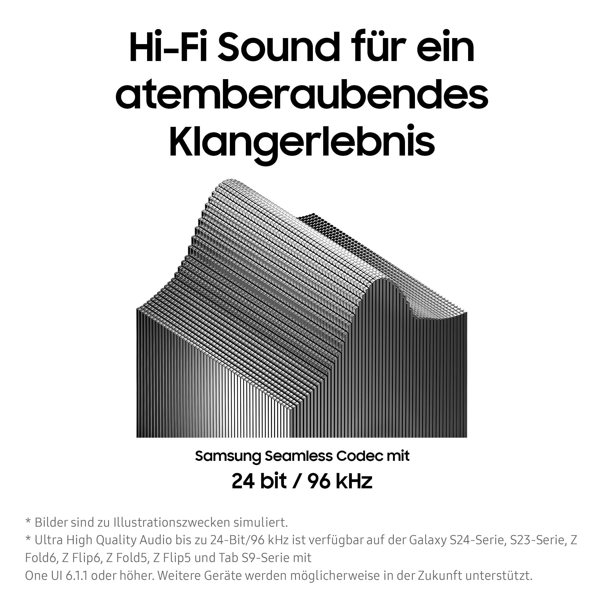 Samsung Galaxy Buds3 Kabellose Bluetooth-Kopfhörer, Active Noise Cancelling (ANC), Adaptive Geräuschunterdrückung, In-Ear-Kopfhörer mit 360 Audio, Silver, Inkl. Anymode Clear Case 3