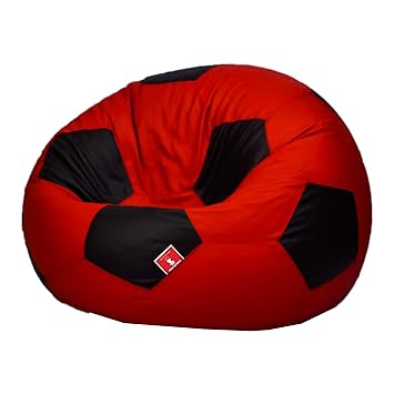 Comfy Bean Bags Football XXXL Bean Bag without Fillers Cover (Red and Black)