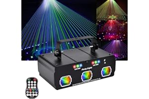DJ Lights, AOELLIT LED RGB DJ Lights Sound Activated Disco Party Lights with 15 Modes and Remote Control for Indoor Parties, 9" x 5" x 5"