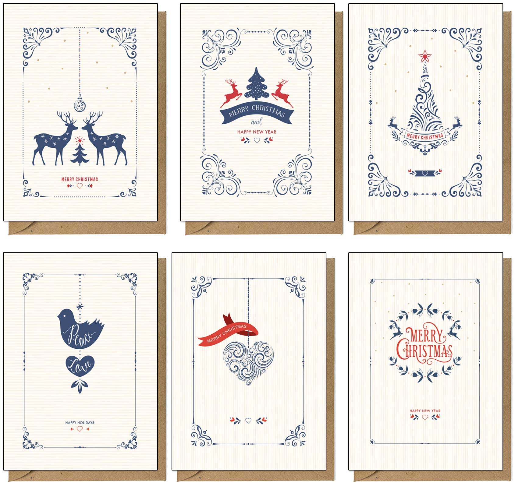 48 Recycled, Eco Friendly, Contemporary Christmas Cards