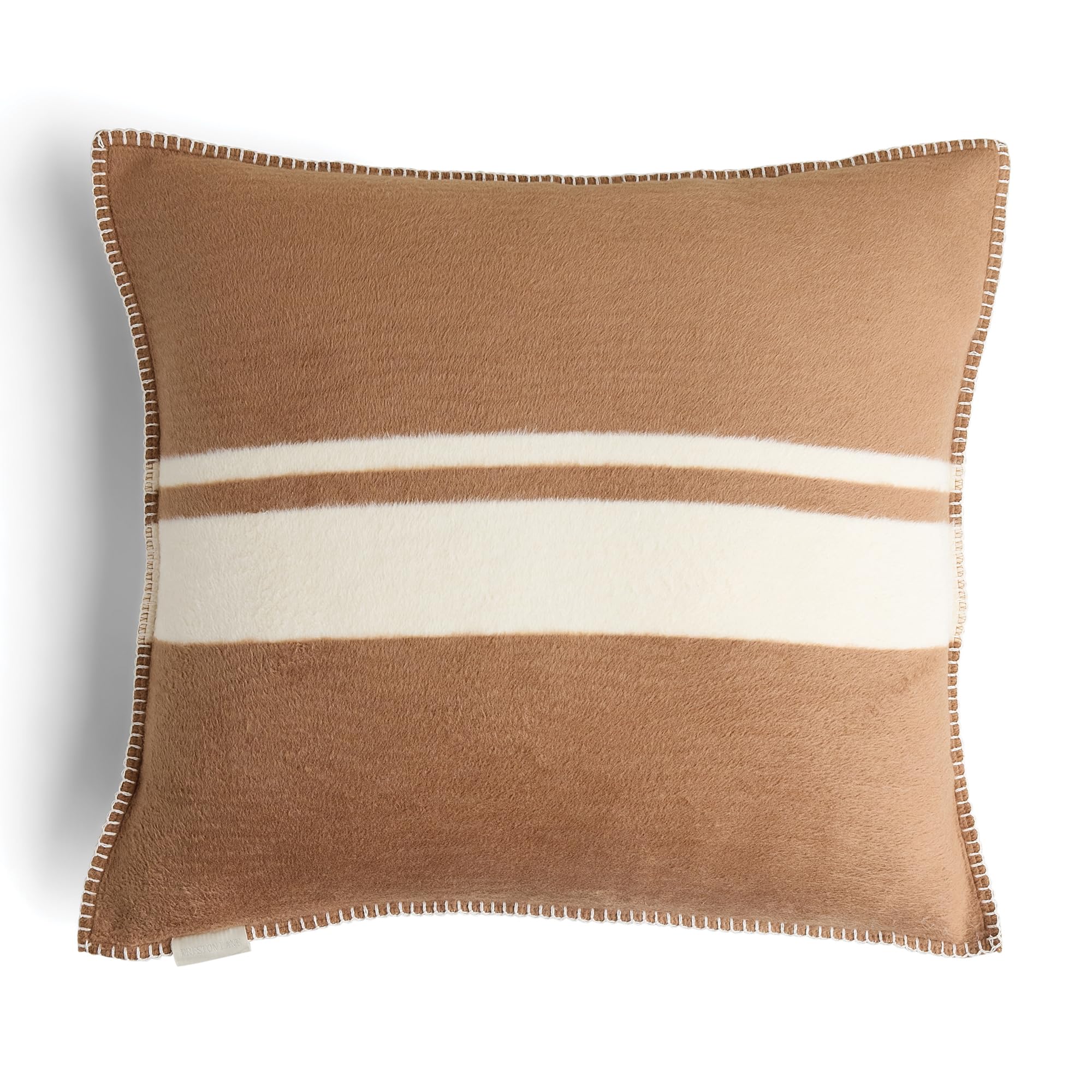 Preston Lane Highrise Throw Pillow – 21″ x 21″, Premium Cotton Blend, Decorative Accent Pillow for Sofa, Bed & Boho Home Décor, Made in Portugal, Camel