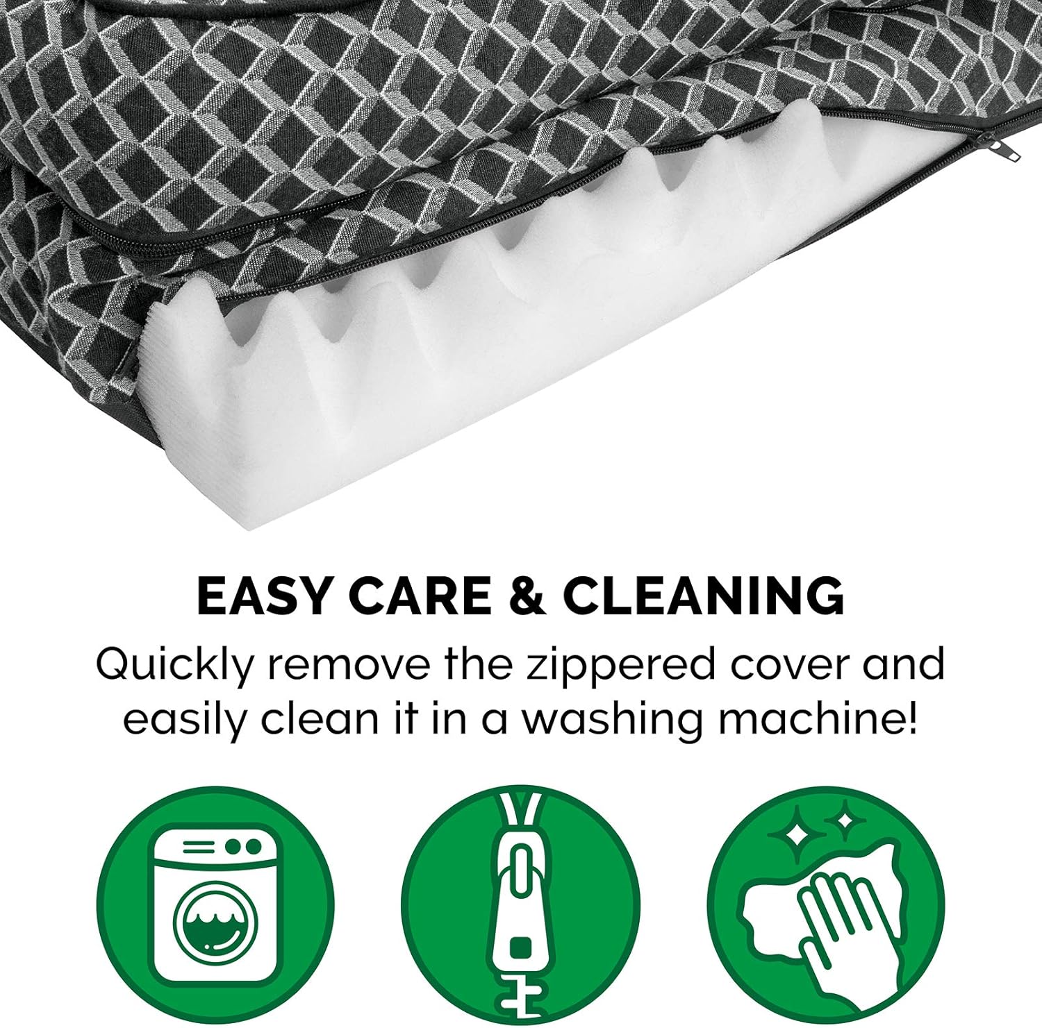 Furhaven Pet Dog Bed - Orthopedic Plush Faux Fur and Décor Comfy Couch Traditional Sofa-Style Living Room Couch Pet Bed with Removable Cover for Dogs and Cats, Diamond Gray, Jumbo : Pet Supplies