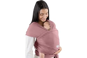 Comfy Cubs Baby Wrap Carrier - Soft & Secure Fit Cotton Blend Baby Carrier Newborn to Toddler - Hands-Free & Lightweight Infant Wrap - Adjustable, One Size Fits All Toddler Sling - Mauve
