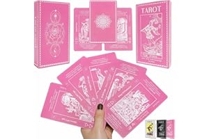 Sincerez Tarot Cards Deck for Beginners with Meanings On Them,Tarot Card with Guidebook (pink)