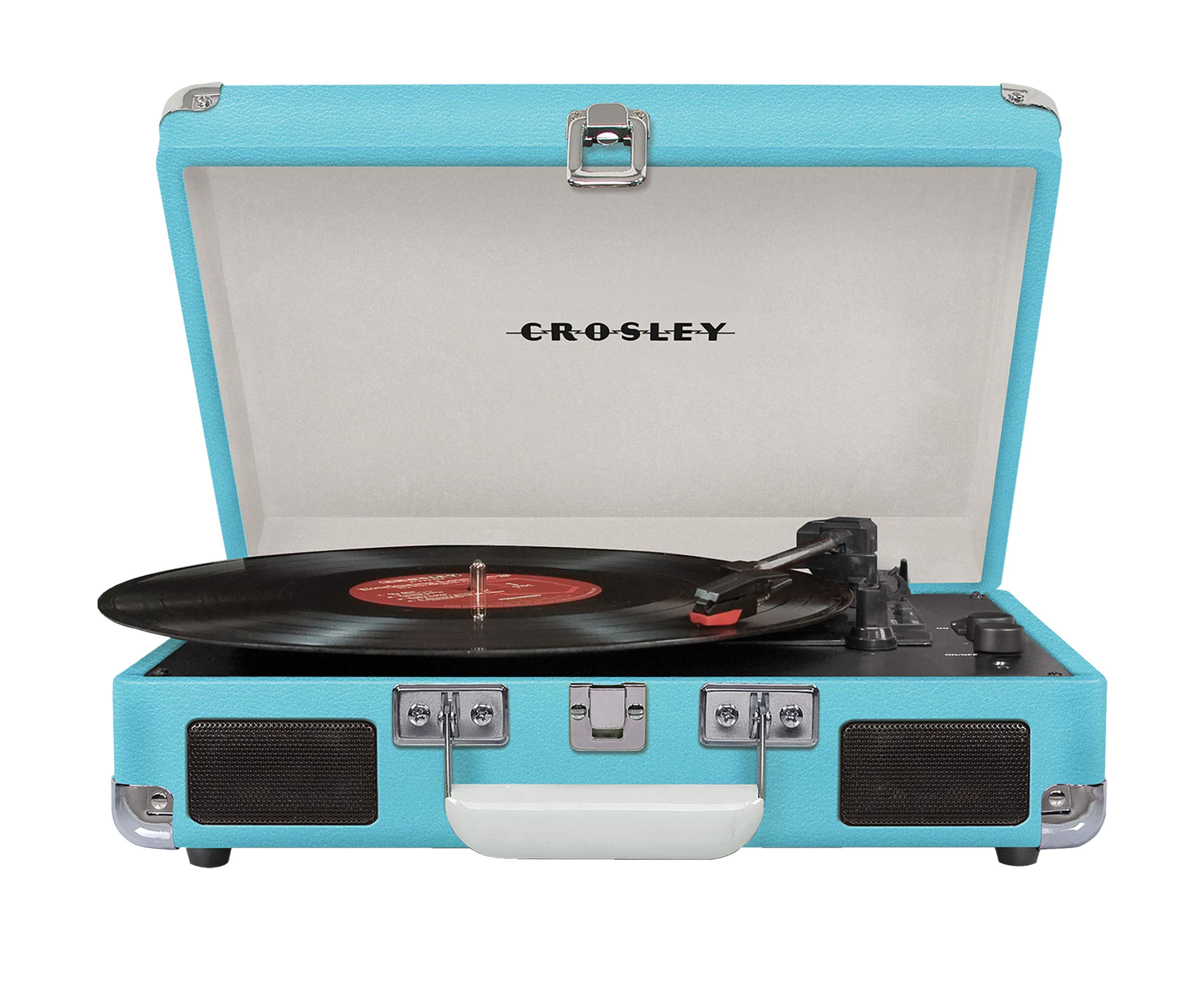 Crosley Cruiser Deluxe Vintage 3-Speed Bluetooth Suitcase Turntable, Turquoise