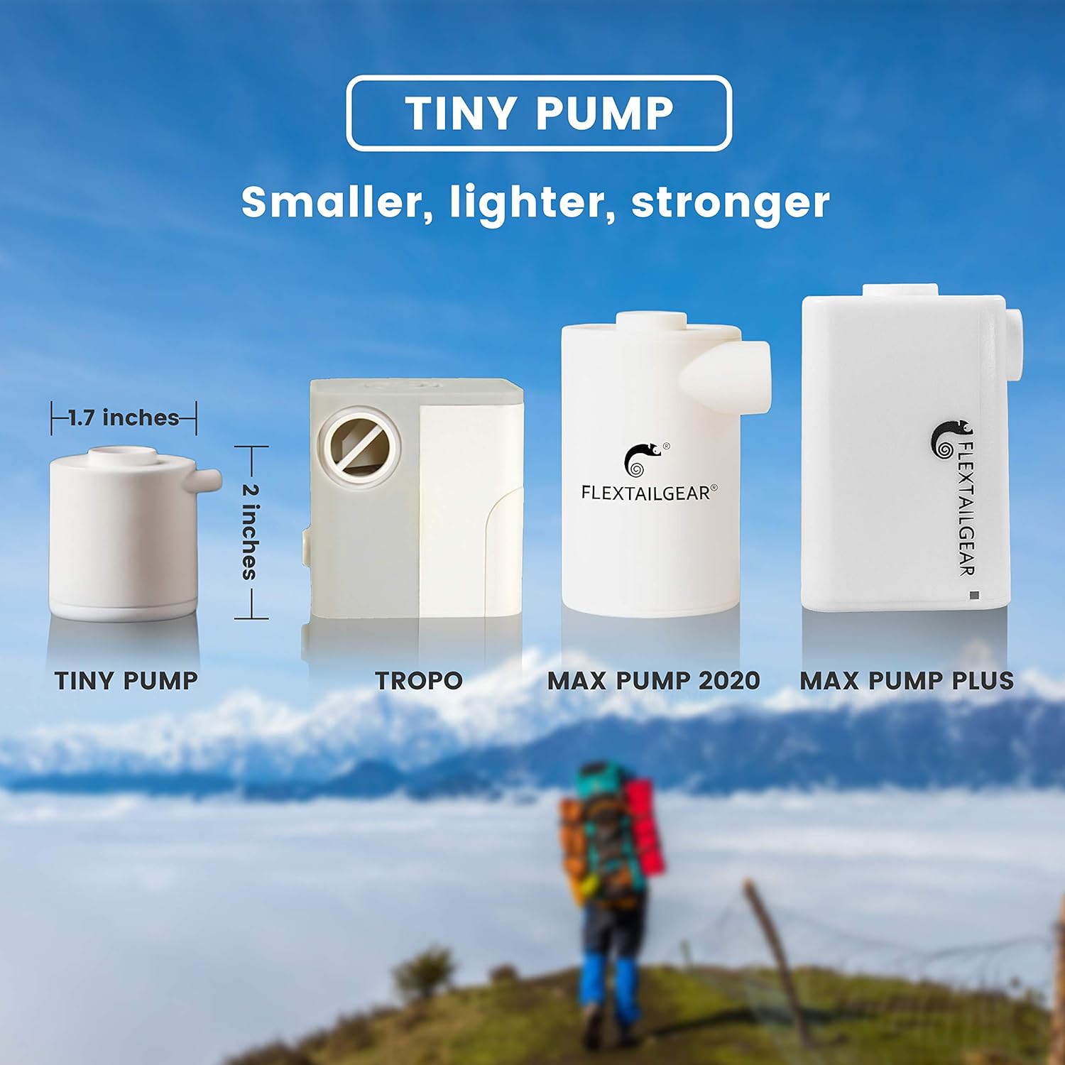 FLEXTAILGEAR Tiny Pump Portable Air Pump Ultra-Mini Air Pump with 1300mAh Battery USB Rechargeable to Inflate Deflate for Pool Floats Air Bed Air Mattress Swimming Ring Vacuum Storage Bags (Grey): Sports & Outdoors